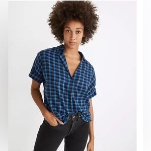 NWOT MADEWELL Double Faced Park Popover Shirt in plaid